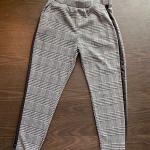 Elastic Waist Plaid Joggers Brand New